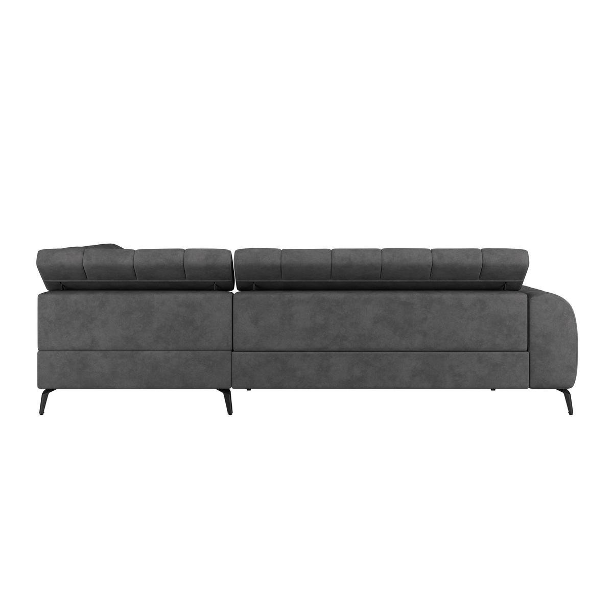 Kutna Garnitura Volf - tamno siva/crna, Trend, tekstil/metal (261/203cm)