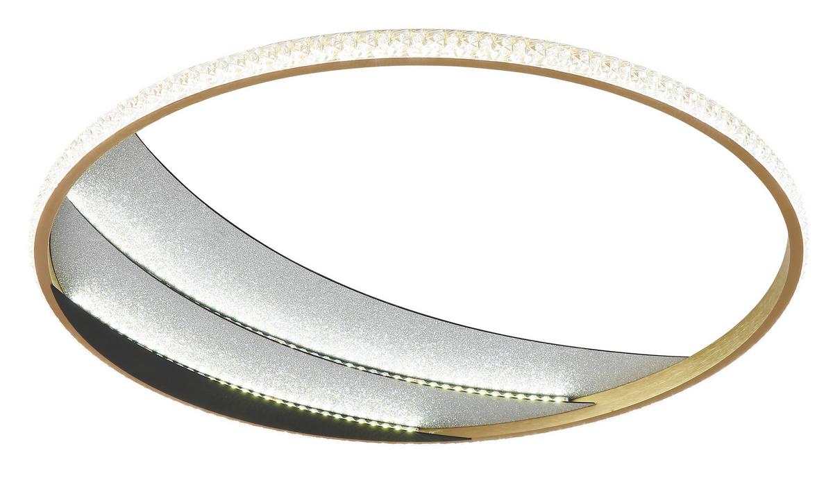 Led Stropna Svjetiljka Constance - prozirno/boje kroma, Design, metal/plastika (52/6cm) - Globo