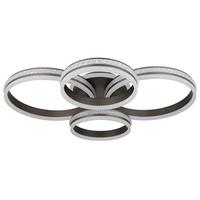 LED-Deckenleuchte Grouni Opal/Titanfarben max. 90 Watt - Klar/Titanfarben, Design, Kunststoff/Metall (85/68,5/15cm) - Globo