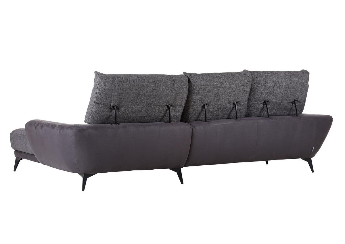 Wohnlandschaft Soria in Dunkelgrau - Dunkelgrau/Schwarz, MODERN, Textil (296/103/176cm) - Premium Living
