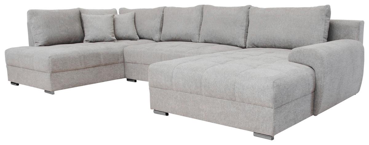 Kutna Garnitura Senso - svijetlo siva/boje kroma, Moderno, tekstil/drvo (197/346/183cm) - Modern Living