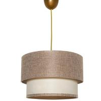 LAMPA WISZĄCA TUBOL - BEIGE - beżowy/kremowy, Design, metal/tkanina (30/65cm) - P & B