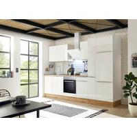 Küchenblock Marleen m. Geräten Weiß Hochglanz B: ca. 310cm - Weiß Hochglanz/Alufarben, LIFESTYLE, Holzwerkstoff/Kunststoff (310/211/60cm) - Respekta