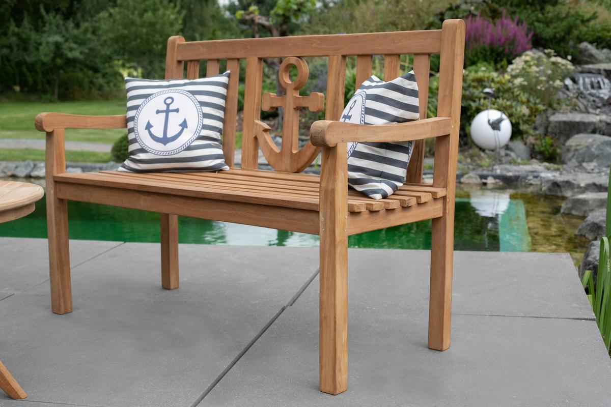 Gartenbank Ankerplatz Teak - Teakfarben, Basics, Holz (120/89/60cm) - Gardenson