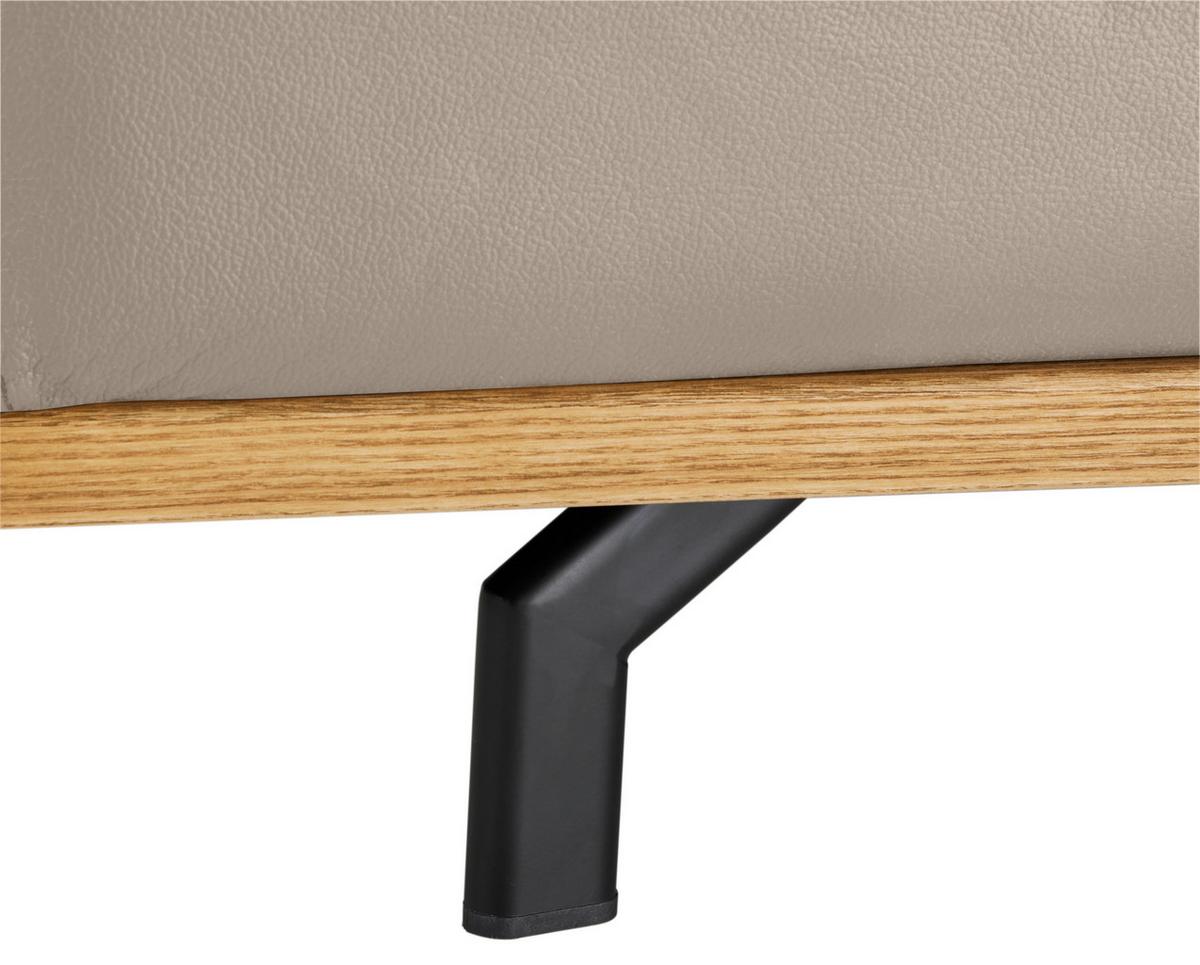 Wohnlandschaft Carmen rechts Creme - Creme/Schwarz, MODERN, Leder/Holz (292/72/226cm) - Premium Living