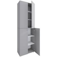 Schuhschrank LONA Grau ca. 70x220x40 cm - Silberfarben/Schwarz, Design, Holzwerkstoff/Kunststoff (70/220/40cm) - MID.YOU