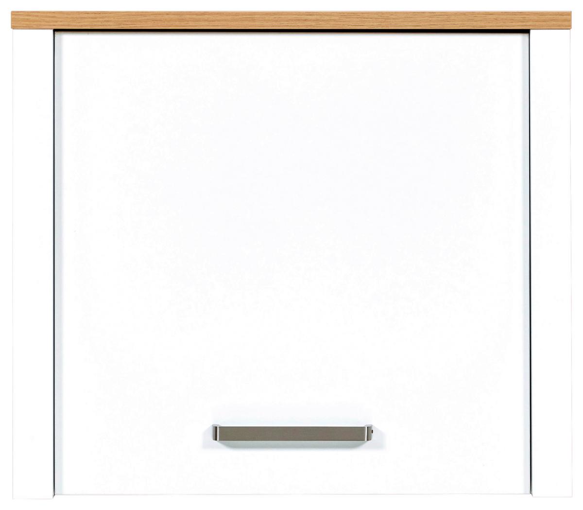 Aufsatzschrank Sicilia Weiß/Eiche Artisan - Silberfarben/Weiß, MODERN, Holzwerkstoff/Metall (70/60,5/60cm) - Mömax