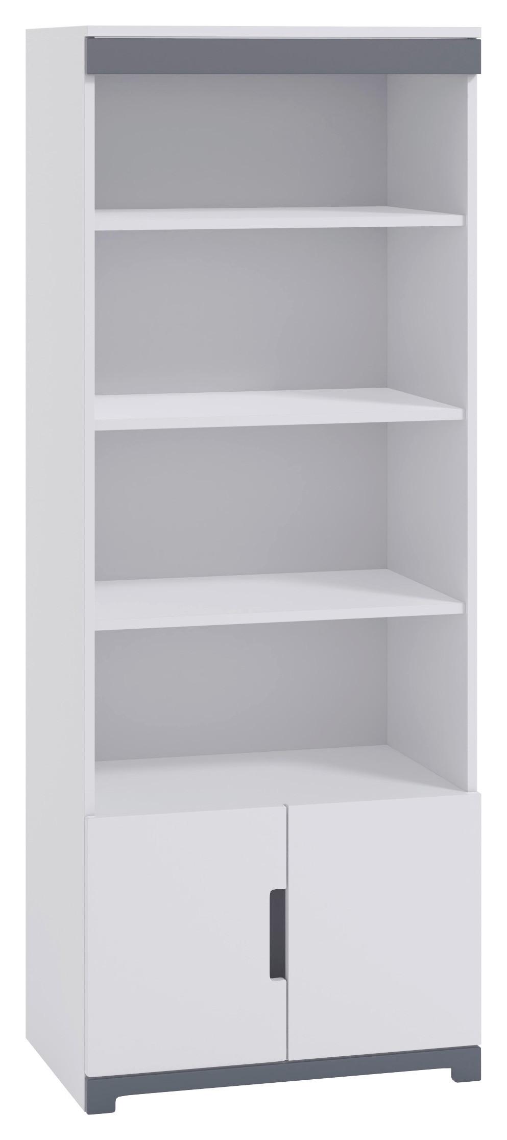 Otroški Regal Tomi, Bela, Siva - siva/bela, Moderno, leseni material (70/180,5/44cm) - MID.YOU