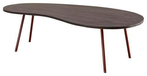 Couchtisch "Jai" ca. 122x63 cm, aus Akazie - Dunkelgrau/Kupferfarben, Design, Holz/Metall (122/63/34,5cm) - MID.YOU