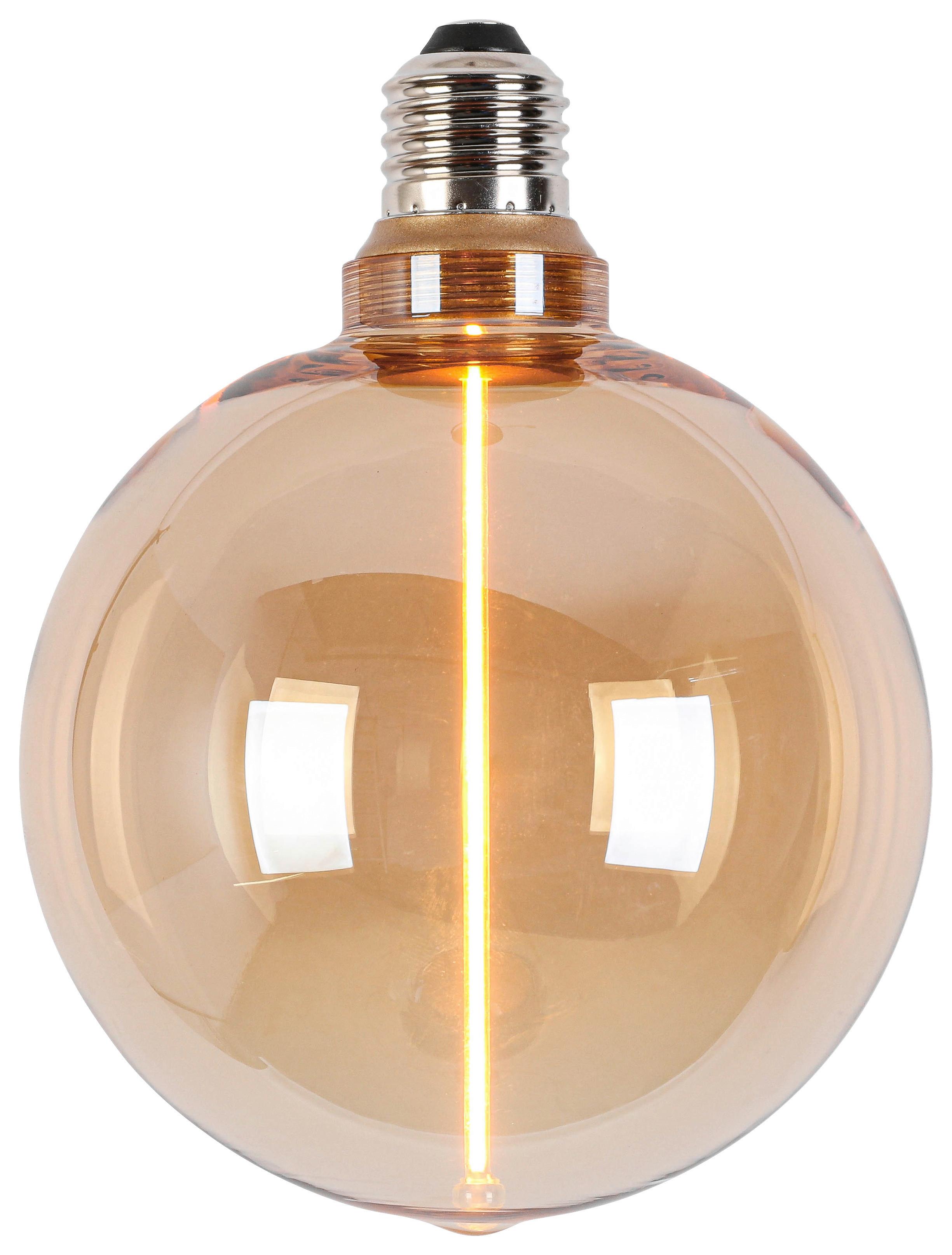 Led-sijalka C82222mm - barve jantarja, Konvencionalno, kovina/steklo (12,5/16,6cm) - Modern Living