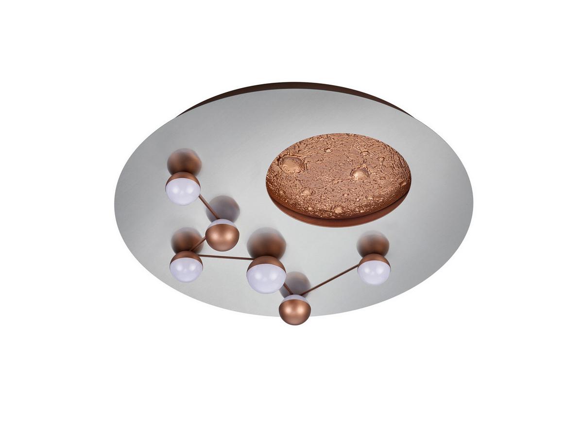 LED-Deckenleuchte Zodiac Braun/Alufarben max. 42 Watt - Alufarben/Braun, Design, Metall (50/10cm) - Trio Leuchten