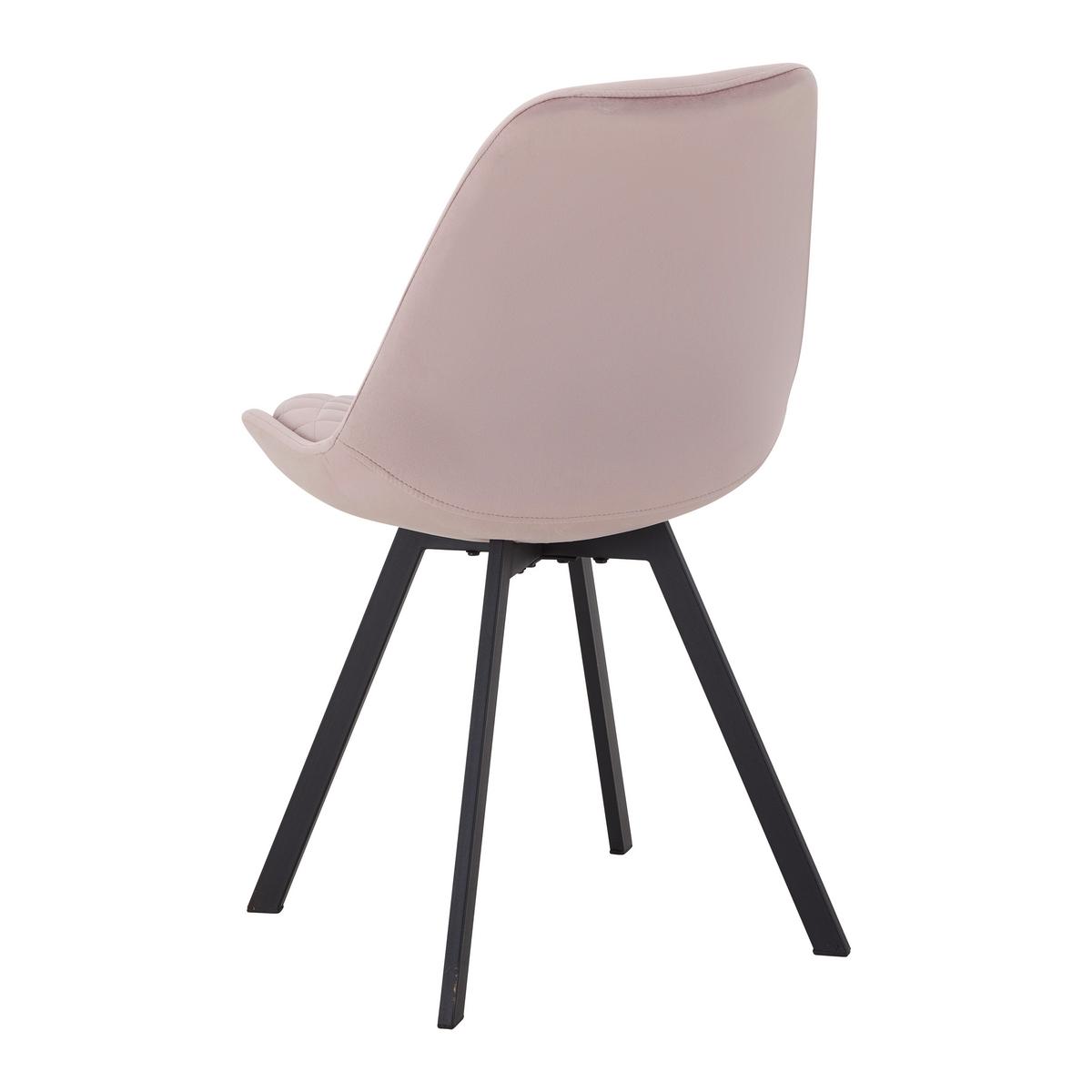 KRZESŁO MIA - różowy/czarny, Modern, metal/tkanina (49/83/53cm) - Bessagi Home