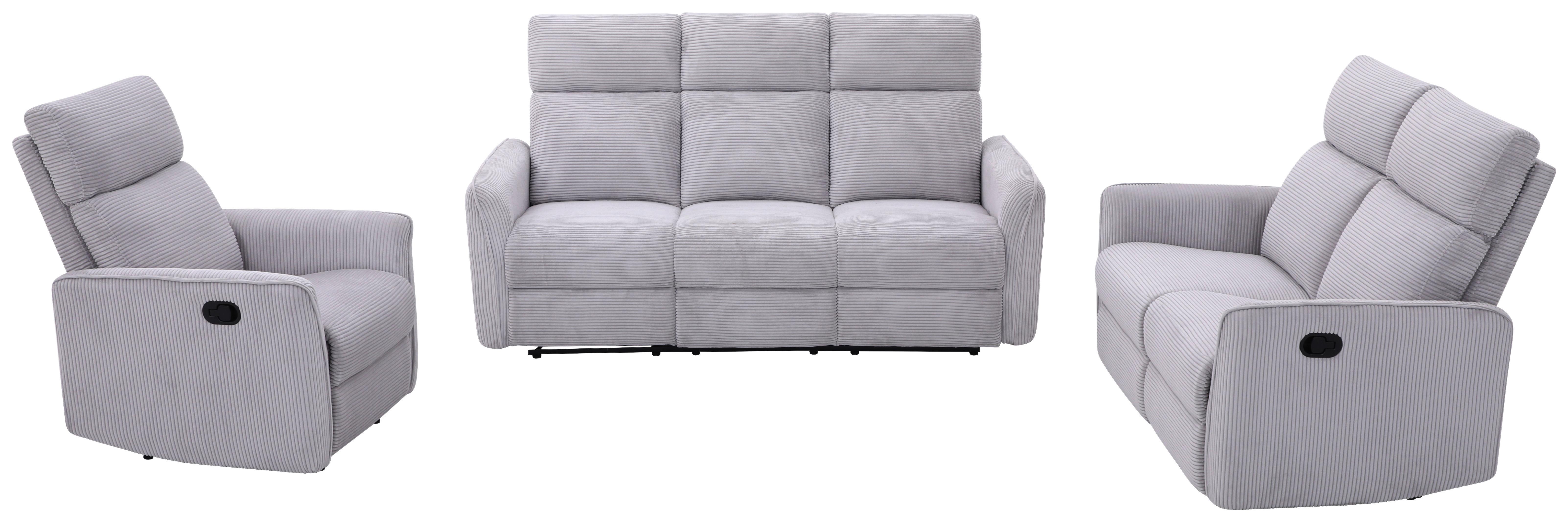 Sedežna Garnitura London - siva/črna, Basics, kovina/umetna masa (133/105/93cm) - Ondega