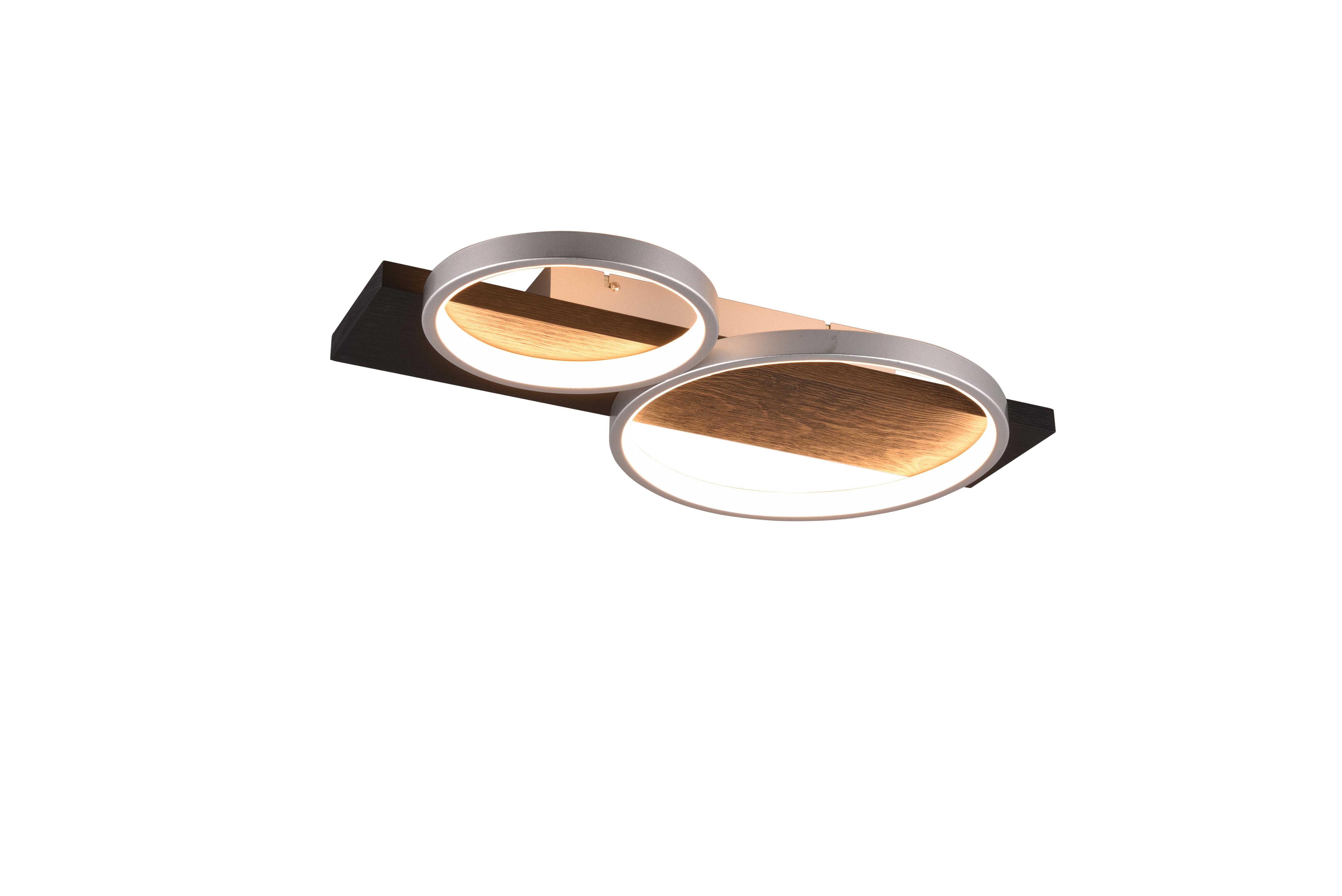 LED-Deckenleuchte Medera Schwarz/Titanfarben max. 26 W - Titanfarben/Schwarz, Basics, Holz/Metall (53,5/8,0/34,5cm) - Trio Leuchten