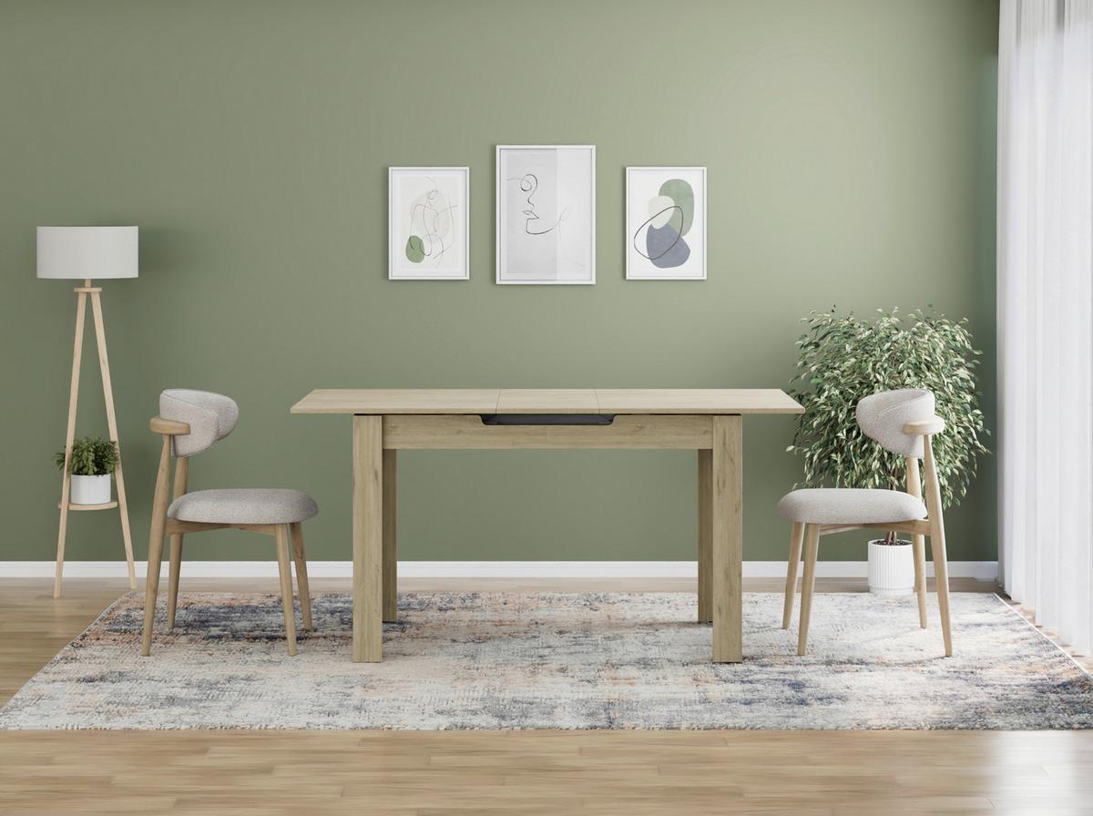Ausziehtisch Andorra Eiche Artisan - Eiche Artisan, MODERN, Holzwerkstoff (120-150/70/75cm) - Mömax