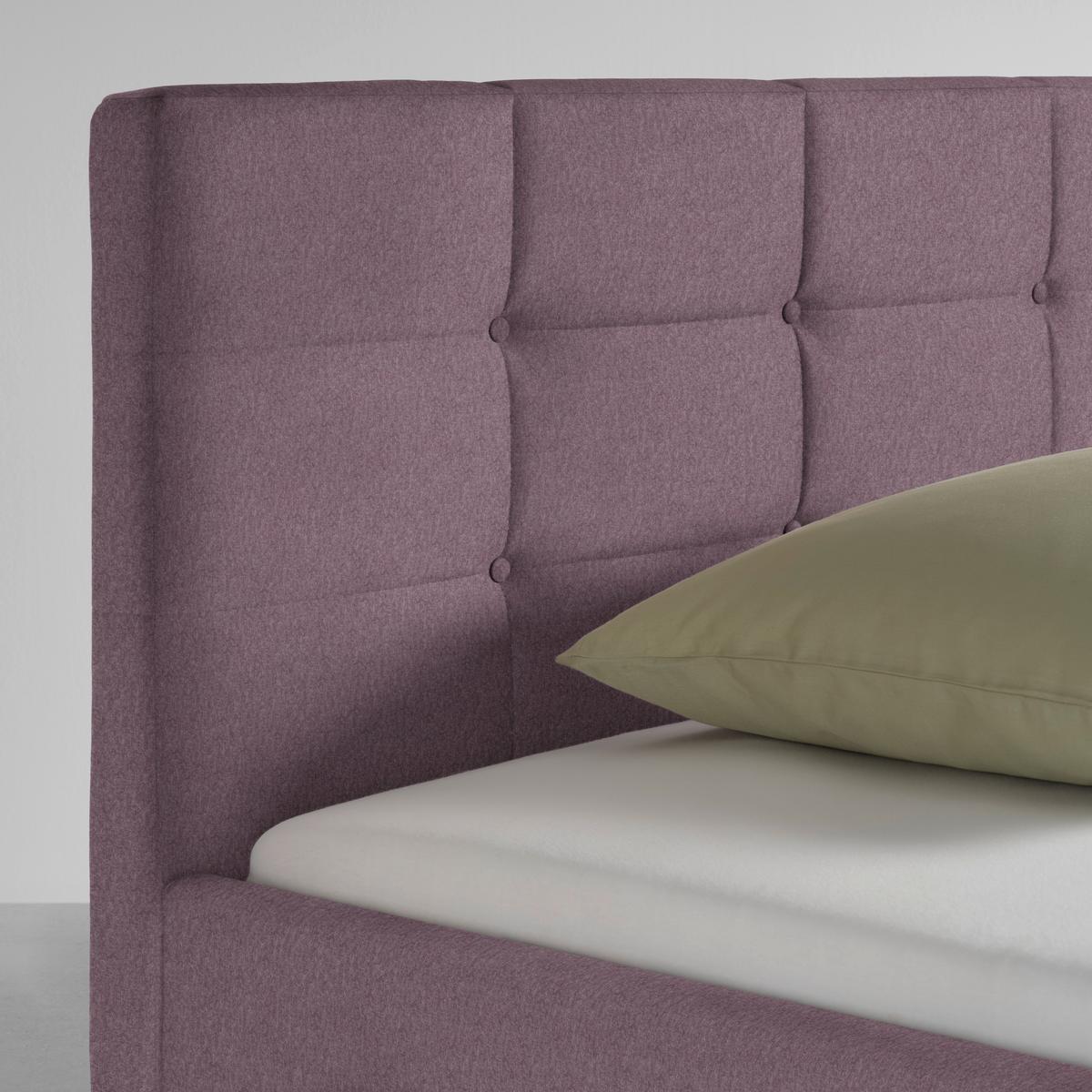 Polsterbett Nelo Flieder ca. 140x200cm - Flieder/Schwarz, KONVENTIONELL, Kunststoff/Textil (140/200cm) - Mömax