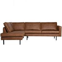 Ecskofa Echtleder S: 213x266cm - Cognac/Schwarz, Design, Leder/Textil (213/266cm) - Livetastic