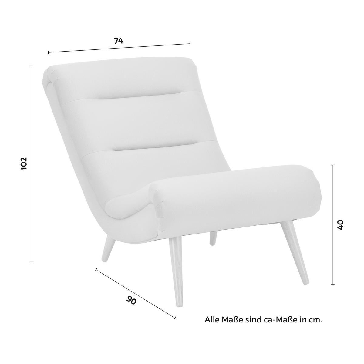 Relaxsessel Jan Hellgrau Samt - Hellgrau/Naturfarben, MODERN, Holz/Textil (74/102/90cm) - Bessagi Home