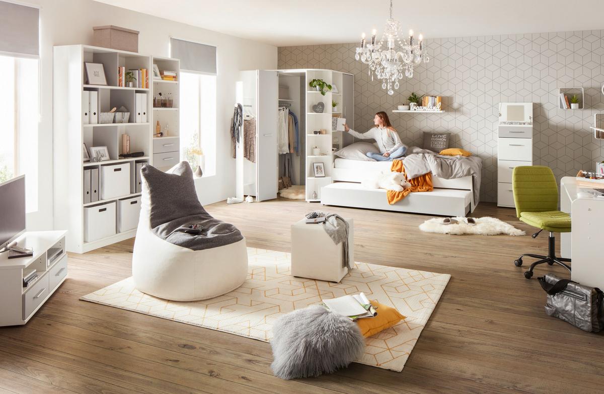 Kommode in Weiss - Weiss/Hellgrau, Holzwerkstoff/Kunststoff (46/121/40cm) - Mömax