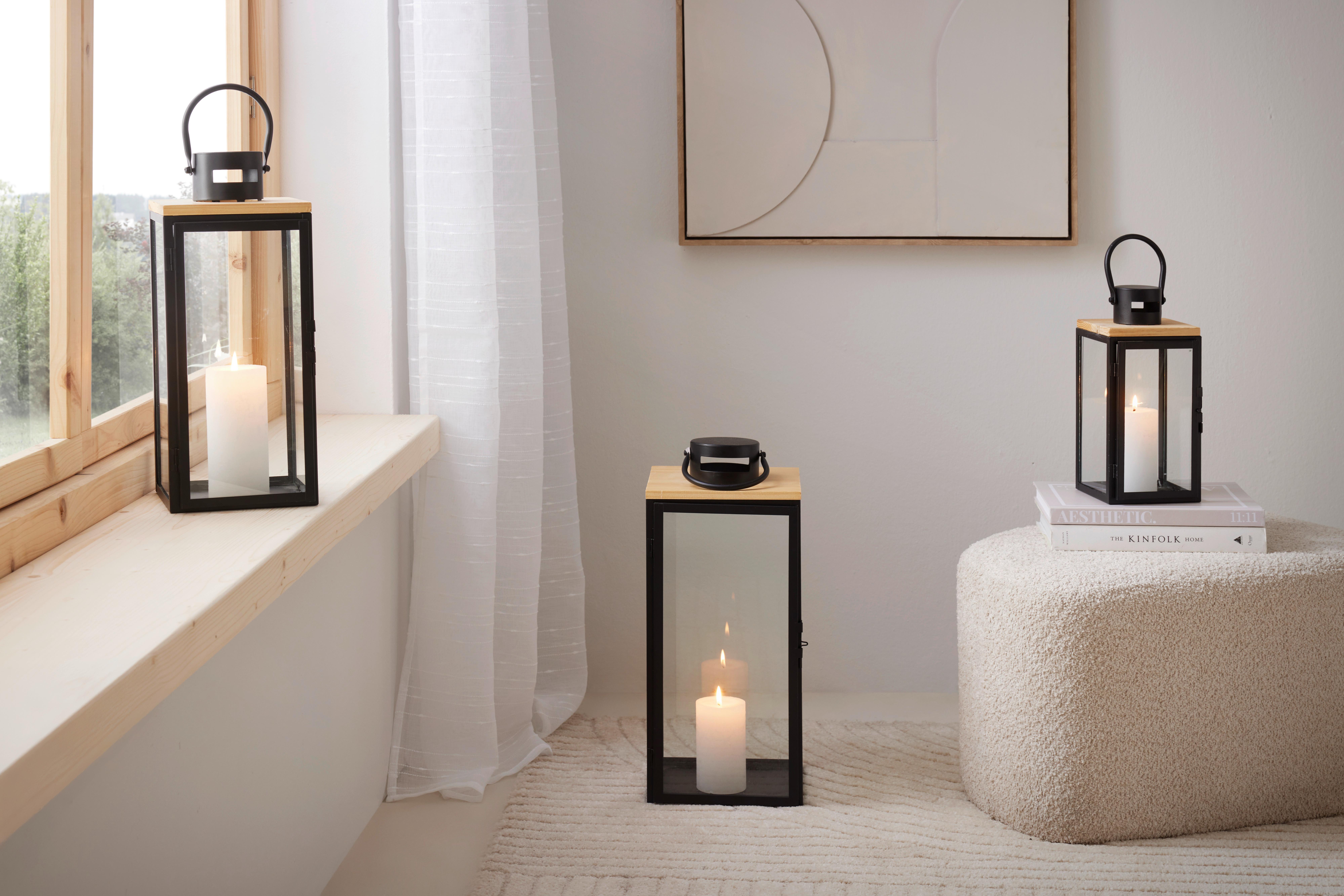 LYKTA PURE - svart, metall/trämaterial (16/39,5/17cm) - Premium Living
