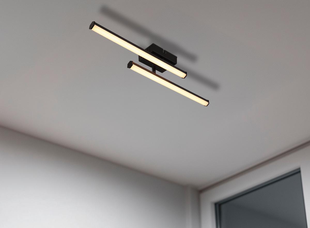 Led Stropna Svjetiljka Kirina - bijela/crna, Design, plastika (50/7/8,4cm) - Globo