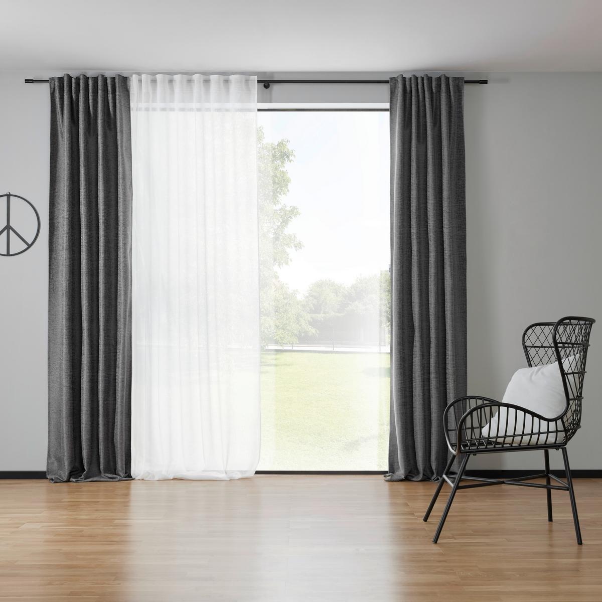 Zatemnitvena Zavesa Kai - siva, Moderno, tekstil (135/255cm) - Premium Living