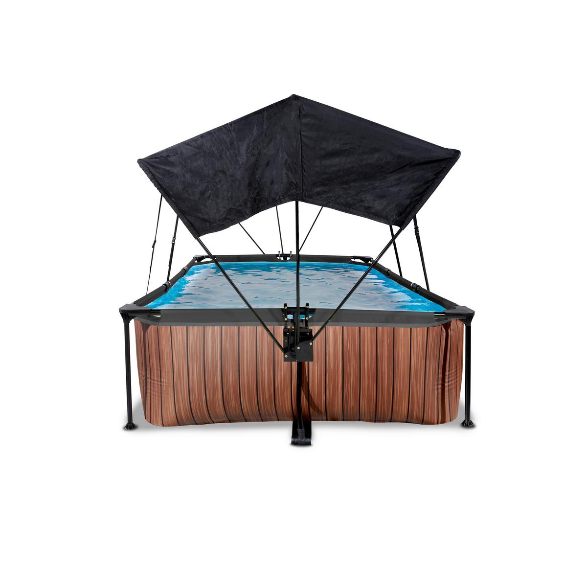 Bazen Exit Wood Pool, 220x150cm - rjava, Konvencionalno, umetna masa (220/150/65cm) - EXIT Toys