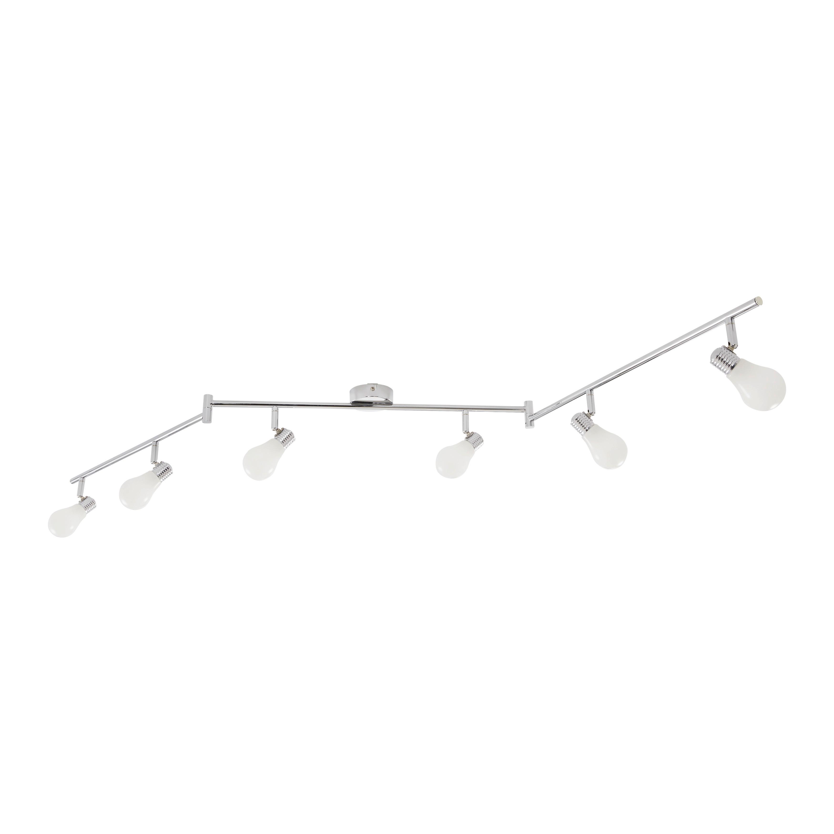 Deckenleuchte Bahar max. 25 Watt - Silberfarben/weiss, Romantik / Landhaus, Kunststoff/Metall (180cm) - Modern Living
