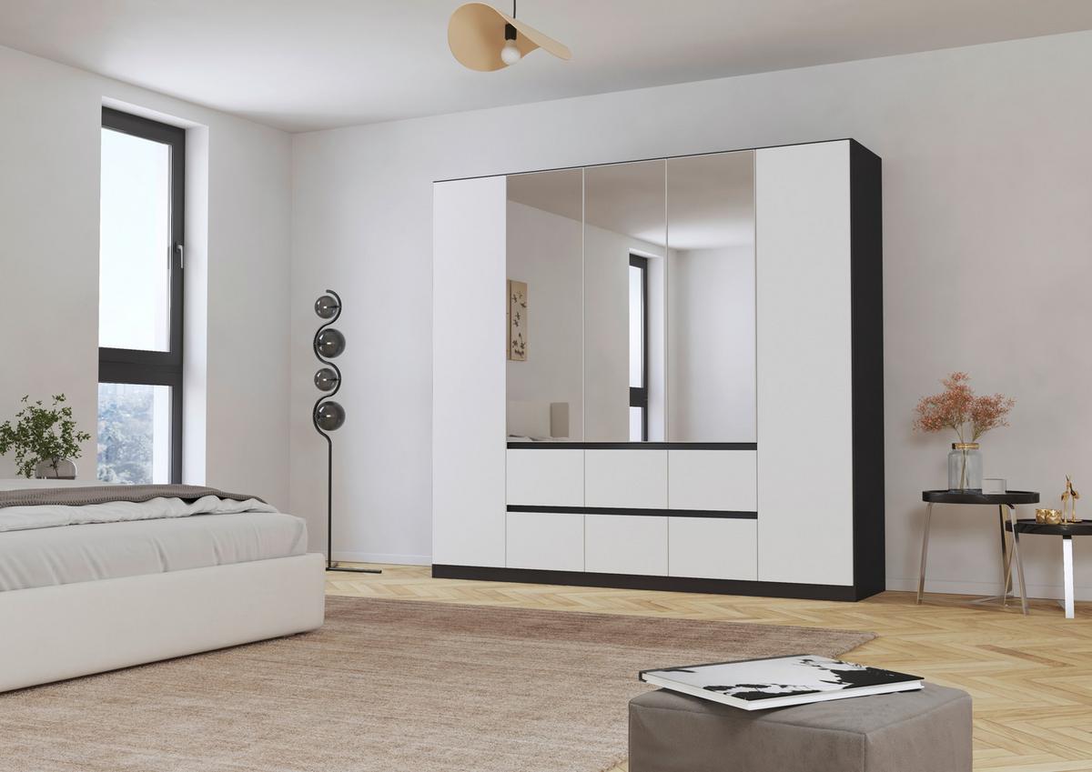 DULAP  USI ROTATIVE MAINZ - argintiu/alb, Basics, material pe bază de lemn (226/210/54cm) - Modern Living