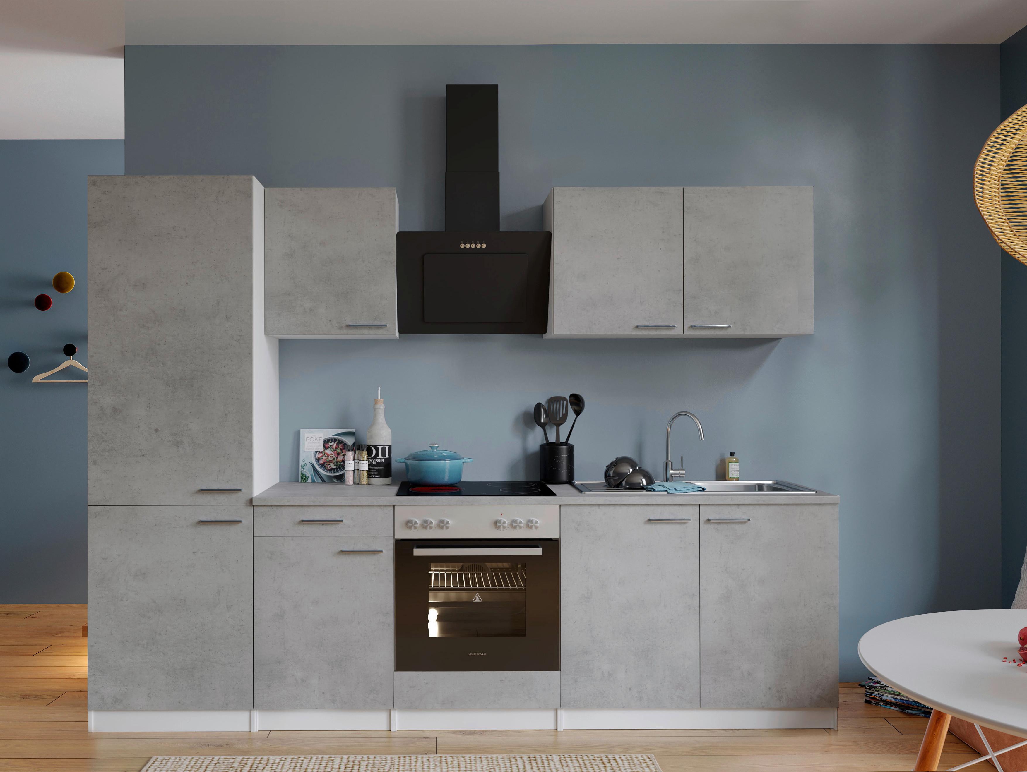 Kuhinjski Blok Z Aparati Malia, 270cm - barve nerjavečega jekla/siva, Basics, kovina/leseni material (270cm) - Respekta