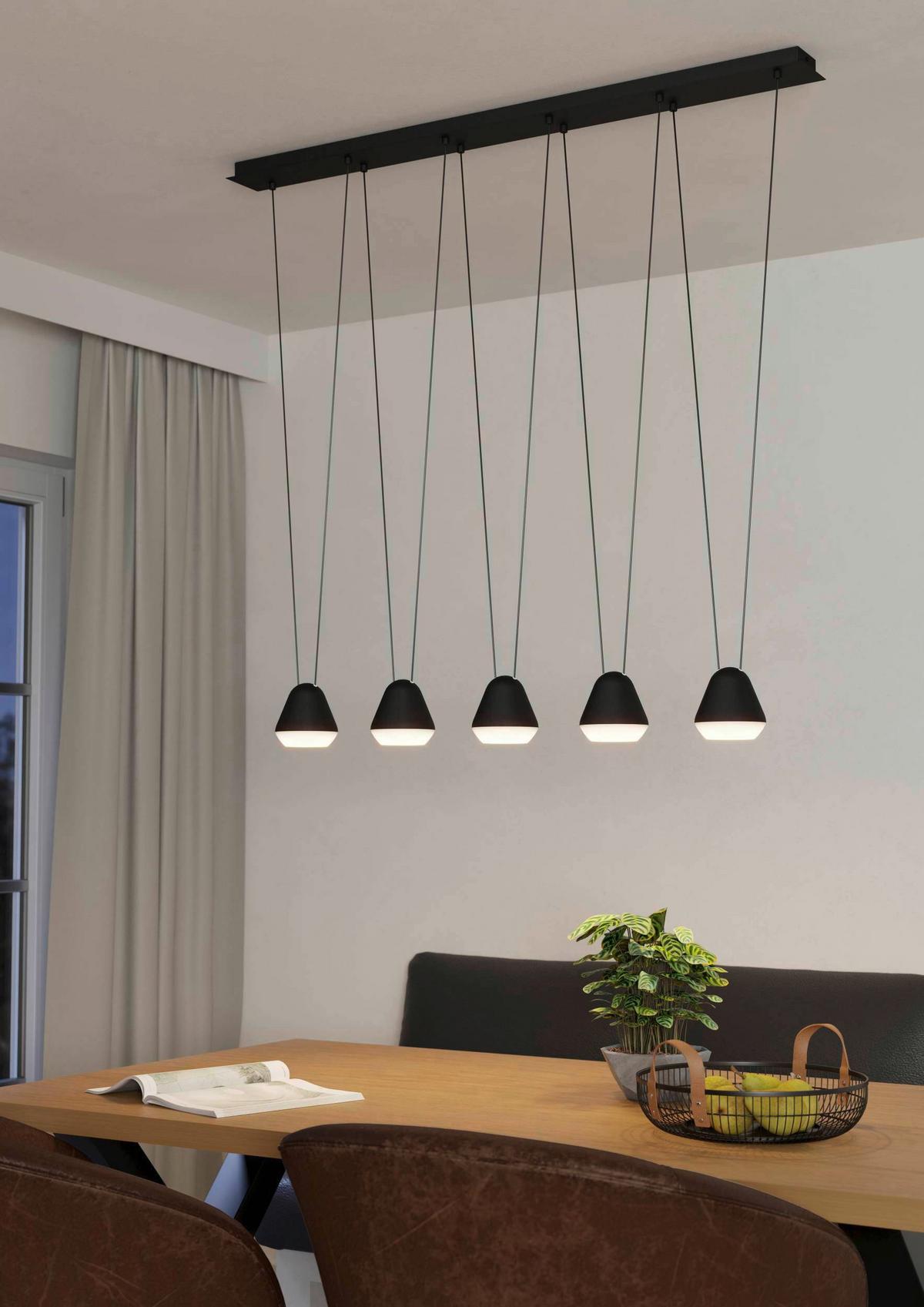 Led-hängeleuchte 99013* Palbieta - Klar/Schwarz, Design, Kunststoff/Metall (116/11.5/110cm) - Eglo