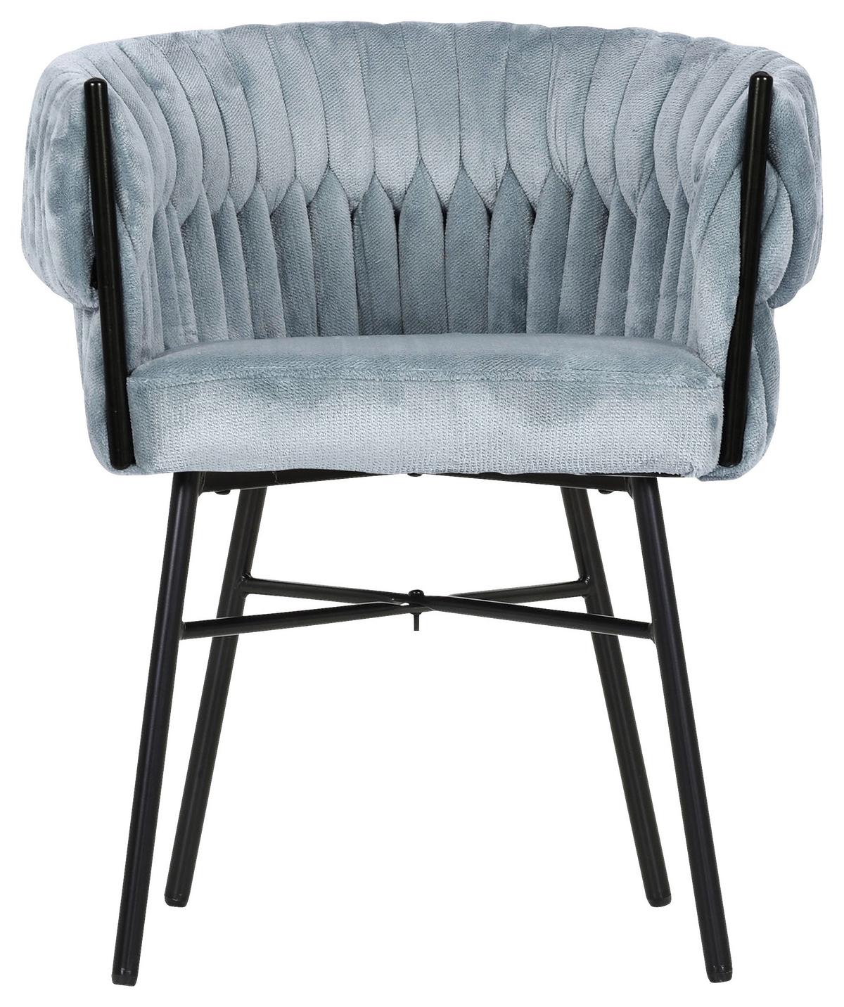 KRZESŁO Z PODŁOKIETNIKAMI TWISTY -BEACH CLUB- - czarny/miętowy, Design, metal/tkanina (65/76/60cm) - Landscape