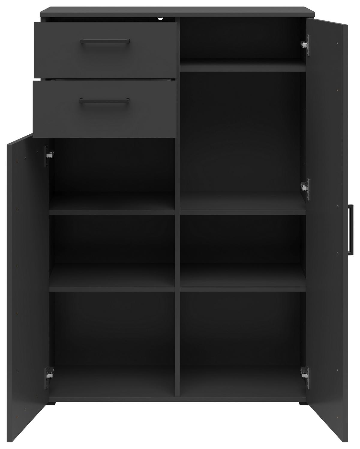 Kommode Multistauraum Graphitfarben - Anthrazit/Graphitfarben, Modern, Holzwerkstoff/Kunststoff (80/115/40cm) - Premium Living