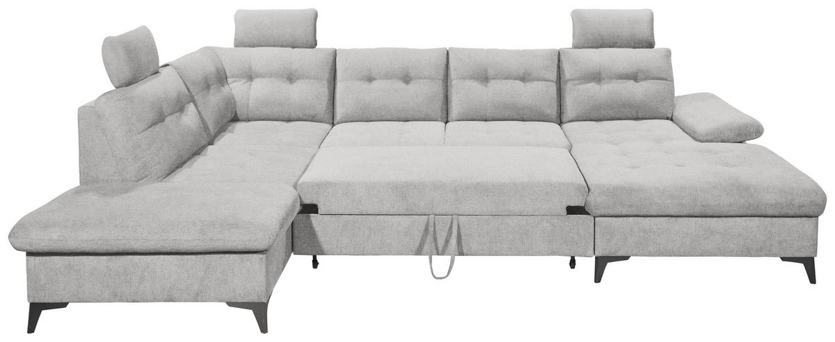 Wohnlandschaft Durban U ca. 218x324x170 cm Grau - Schwarz/Grau, KONVENTIONELL, Kunststoff/Textil (218/324/170cm) - MID.YOU