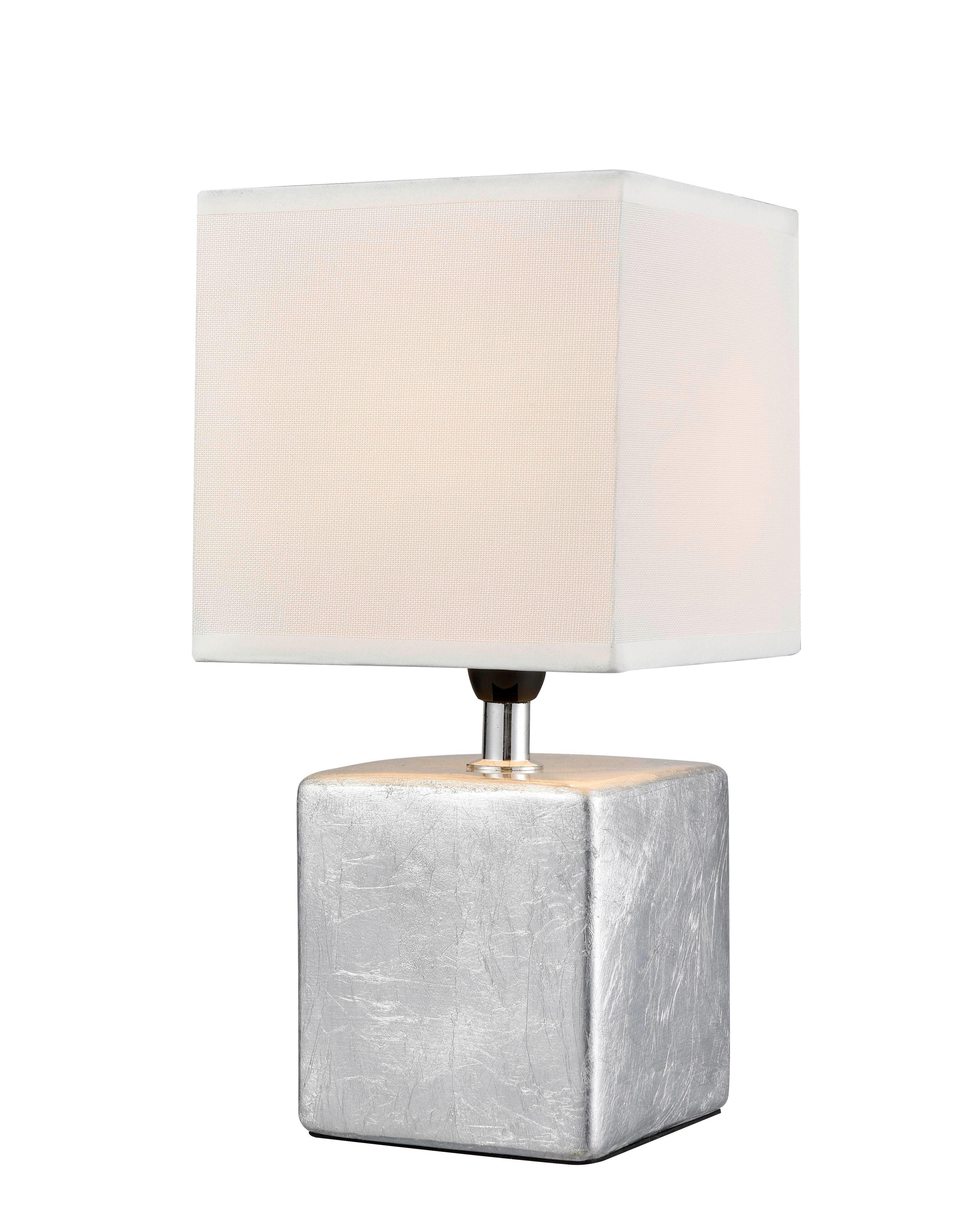 Tischleuchte Wanda aus Keramik max. 25 Watt - Silberfarben, Modern, Keramik/Metall (14,5/28cm) - Modern Living