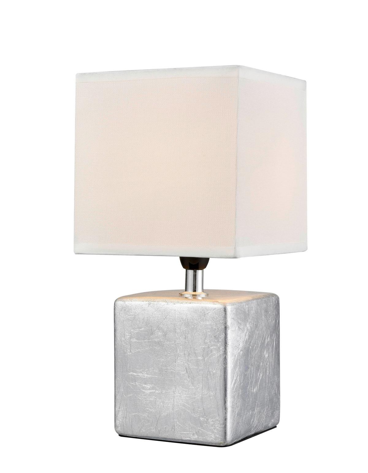 Tischleuchte Wanda aus Keramik max. 25 Watt - Silberfarben, Modern, Keramik/Metall (14,5/28cm) - Modern Living