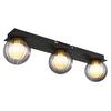 Badezimmer-Deckenleuchte Ander Schwarz max. 10 Watt - Schwarz, Design, Glas/Metall (50/10/12,5cm) - Globo