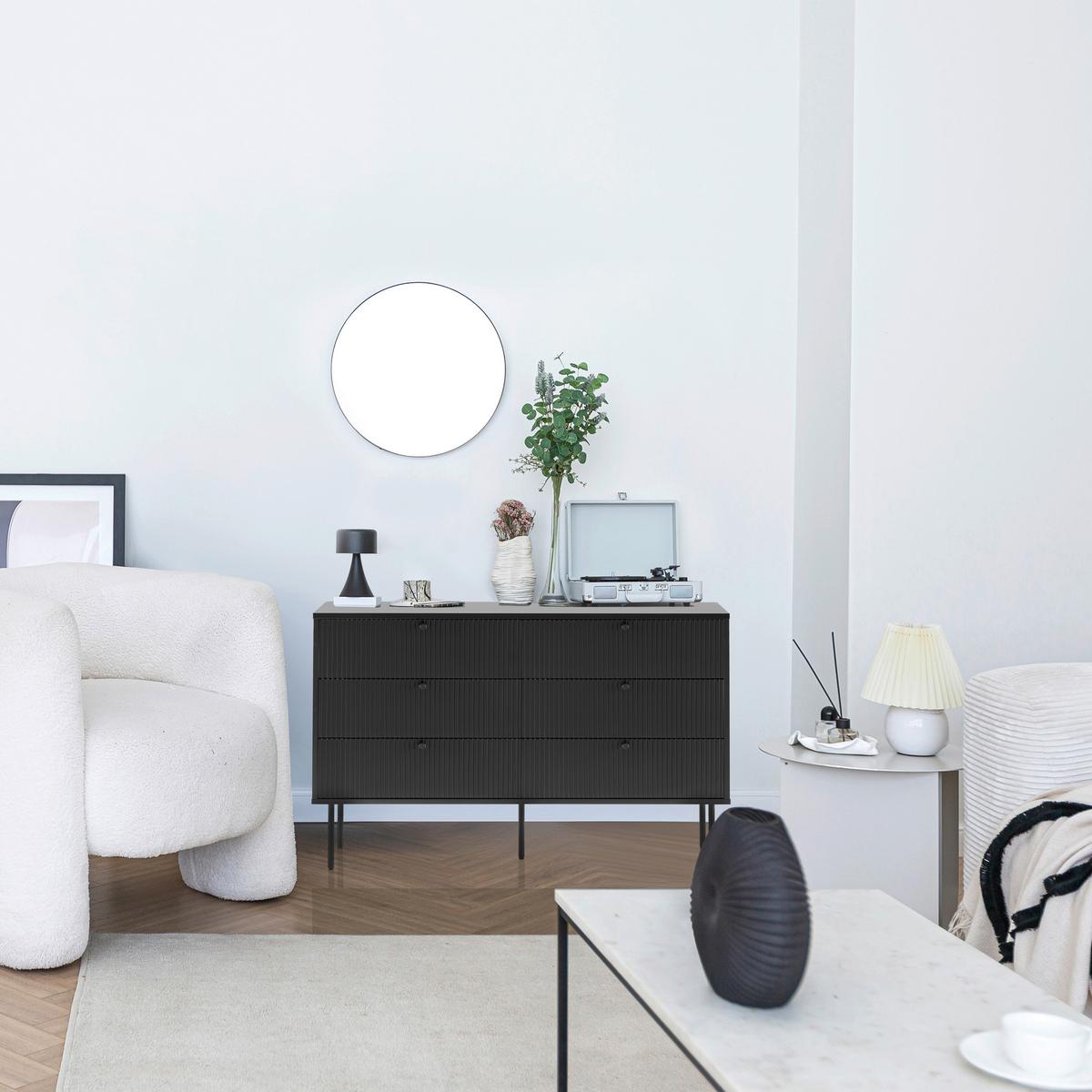 Komoda Karby, Črna - črna, Moderno, kovina/leseni material (120/40/75cm) - MID.YOU