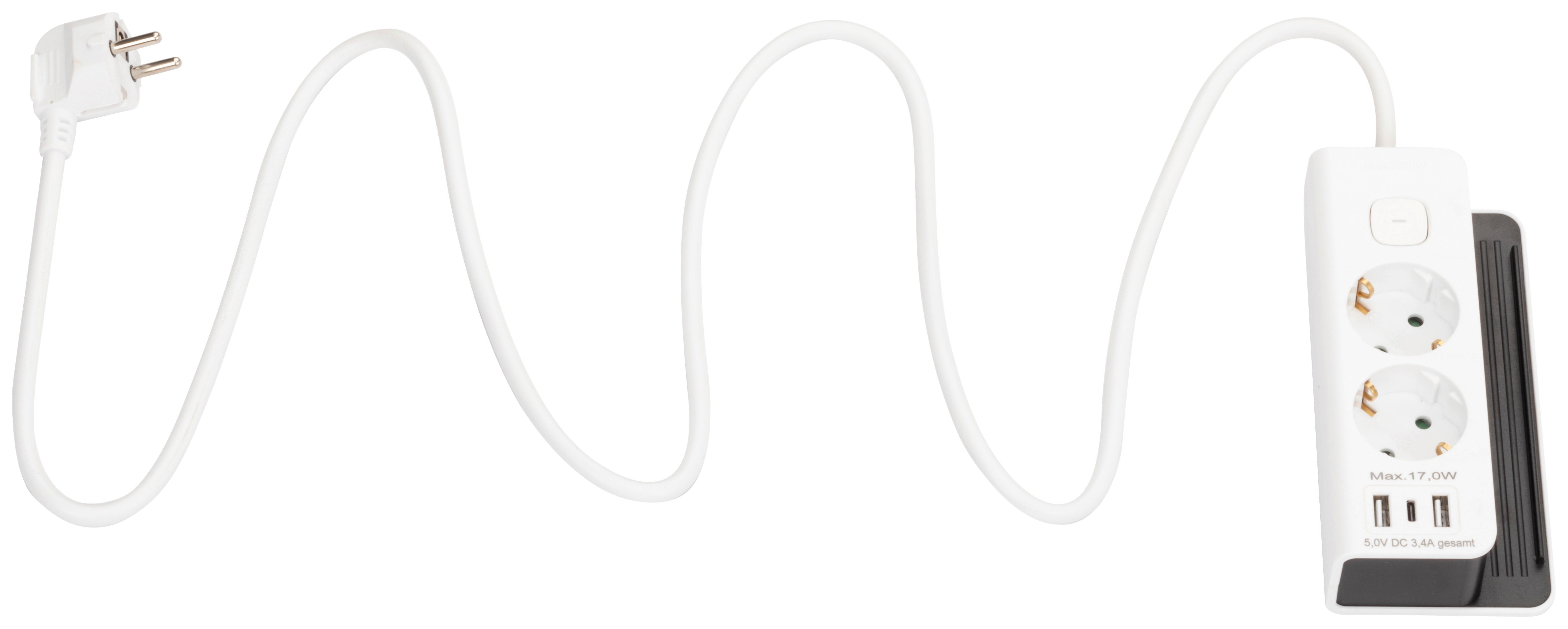 Višestruka Utičnica Mim - bijela/crna, Konvencionalno, metal/plastika (16/8/4,2cm) - Mömax
