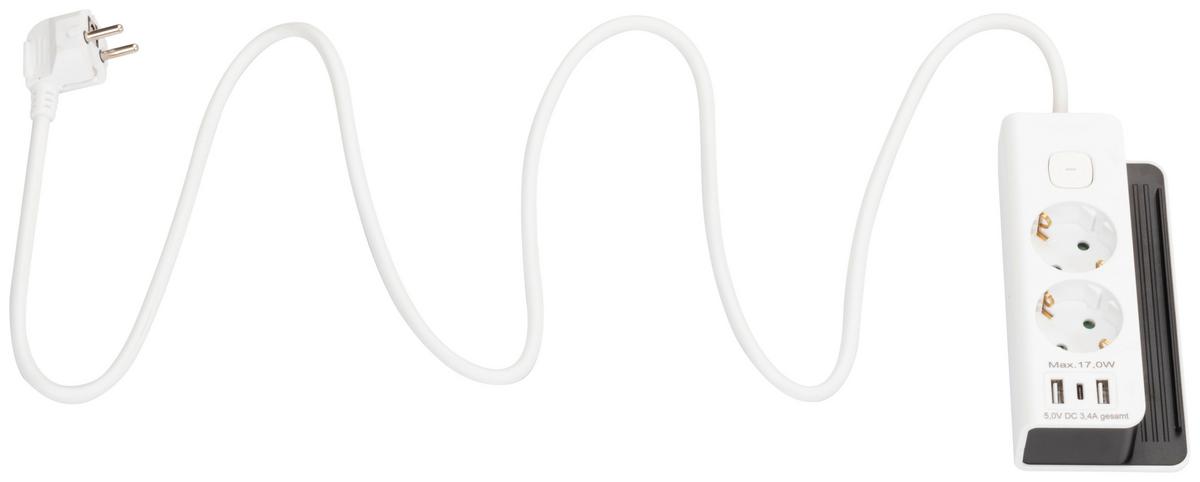 Elosztó Mim - fekete/fehér, Konventionell, műanyag/fém (16/8/4,2cm) - Mömax