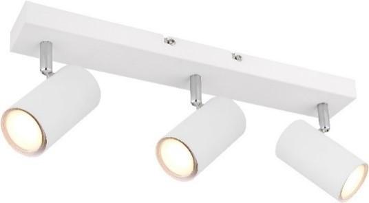 Spotlámpa Witmo 3 Égős - krómszínű/fehér, Modern, fém (43/6/12cm) - Mömax