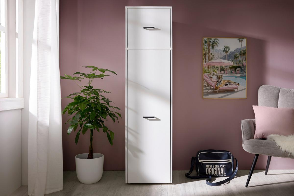 Kleiderschrank Kivo Weiß - Weiß, MODERN, Holzwerkstoff/Kunststoff (45/129,8/52,1cm) - Based