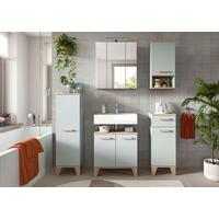 Badezimmer Star 6-tlg. ca. 128 cm Eiche/Graugrün - Eichefarben/Hellgrün, MODERN, Holzwerkstoff/Kunststoff (128cm) - MID.YOU