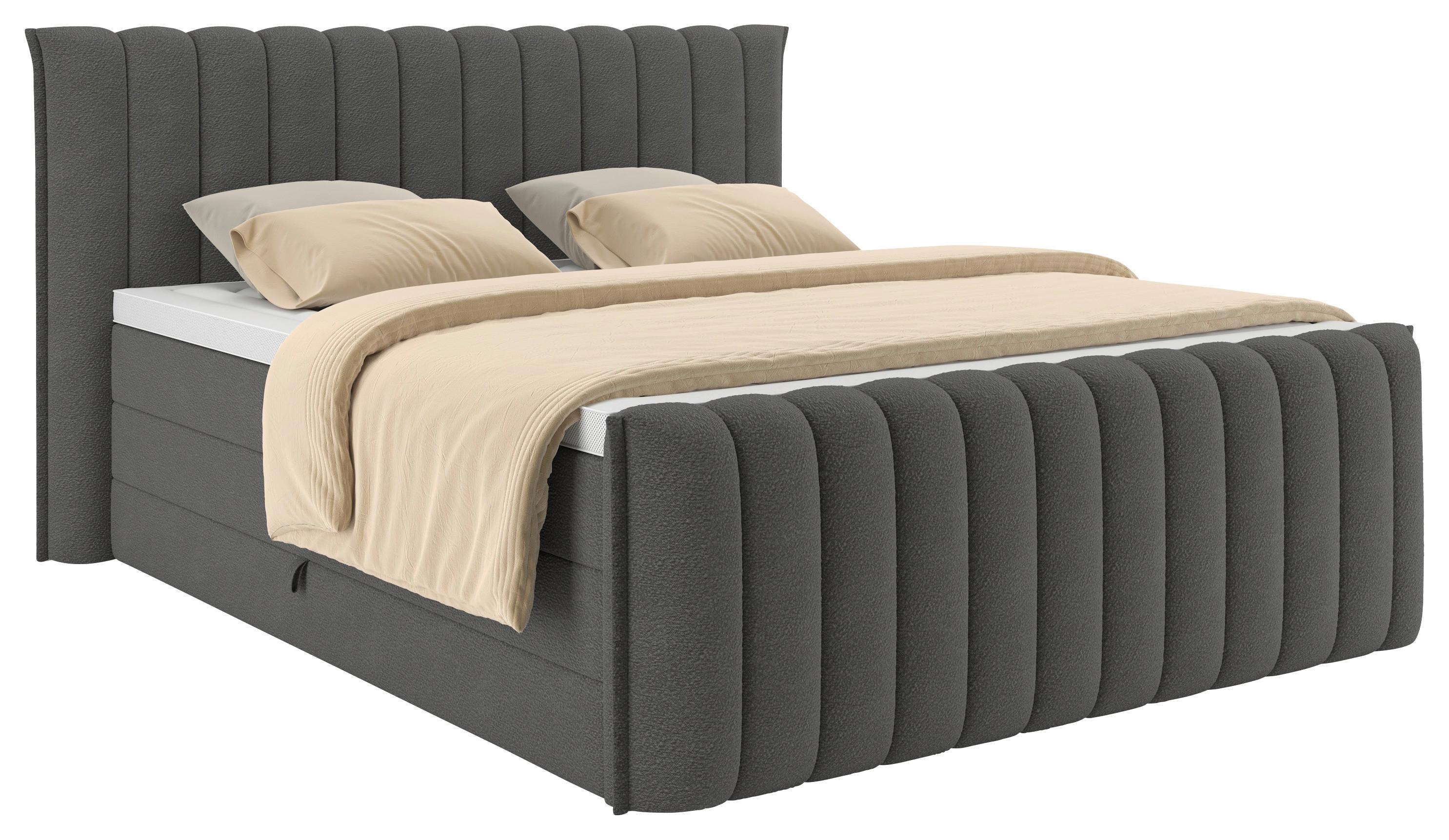 PAT BOXSPRING LINA - antracit, Konventionell, plastic/lemn (180/200cm) - Premium Living