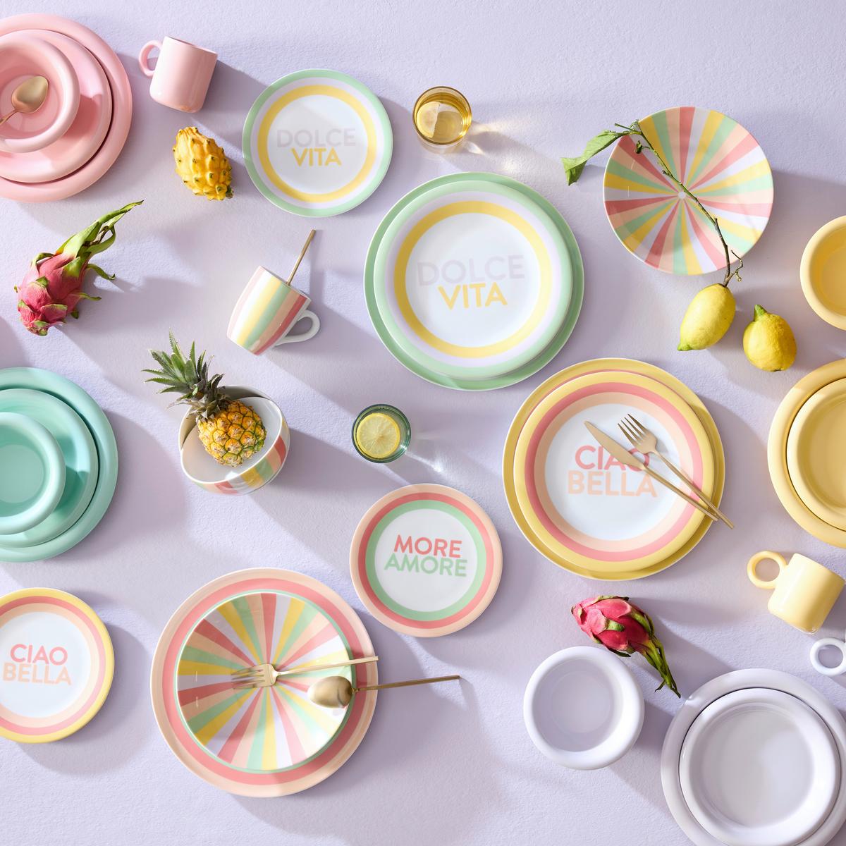 Plitvi Krožnik Candy Colors - bela/svetlo zelena, Moderno, keramika (27/2,4cm) - Mömax