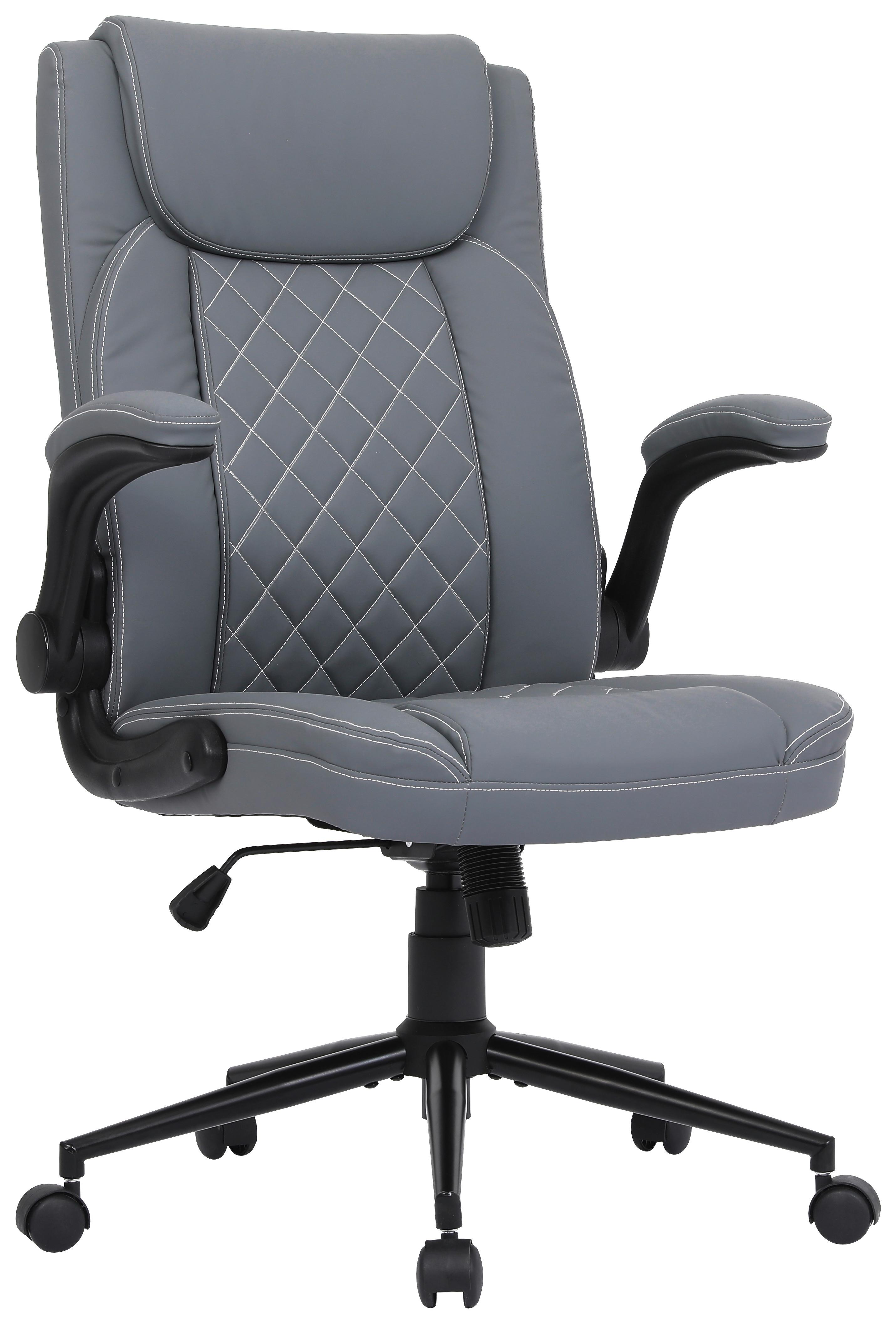 Pisarniški Stol Freddy, Siva, Videz Usnja - siva/črna, Moderno, kovina/umetna masa (64/116/70cm)