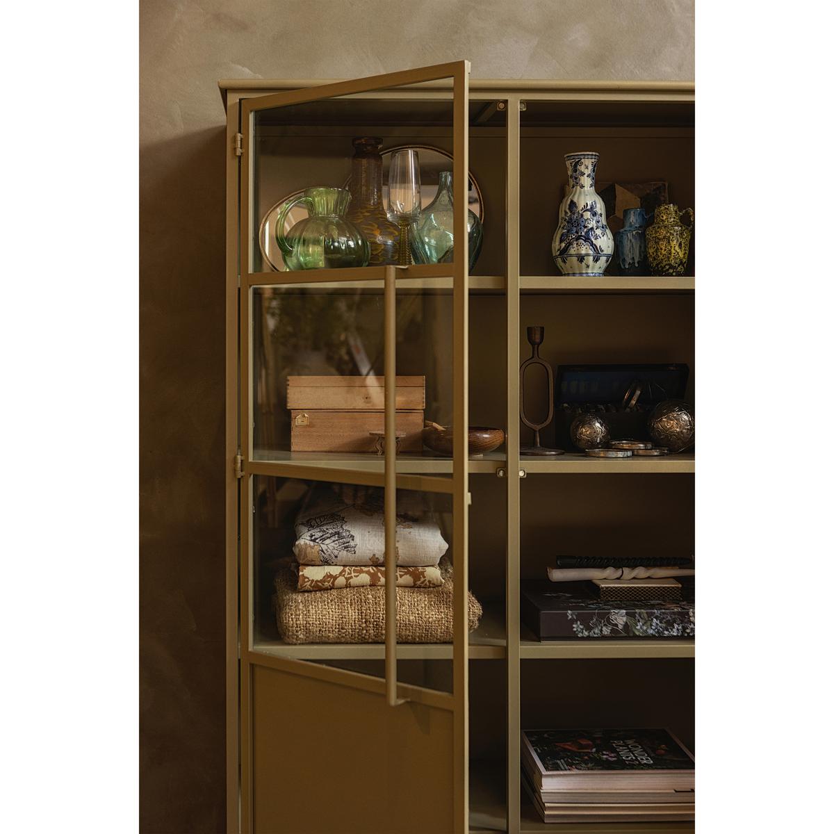 Vitrine Exhibit Khaki - Khaki, Design, Glas/Metall (99/170/44cm) - Livetastic