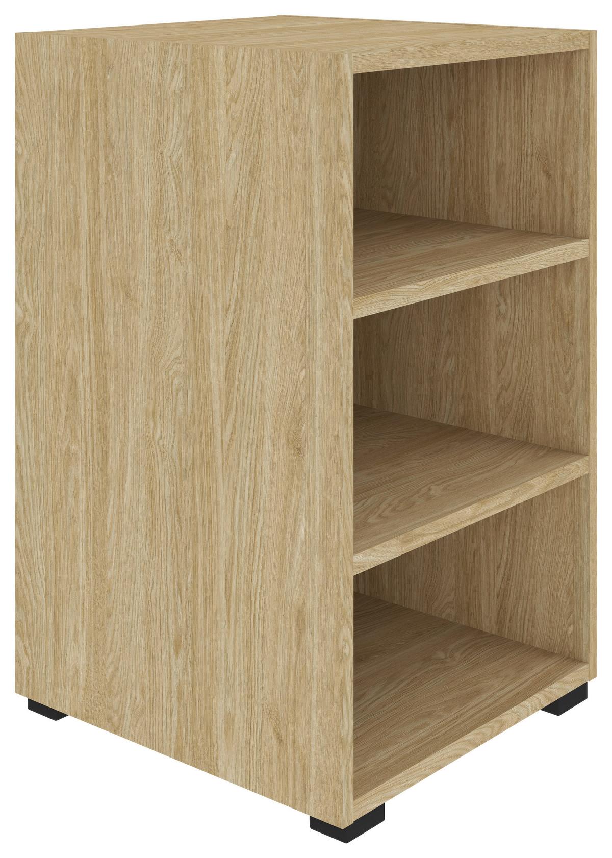 Regal Unit in Eichefarben - Eichefarben/Schwarz, Modern, Holzwerkstoff (45,6/67,2/40cm) - Based