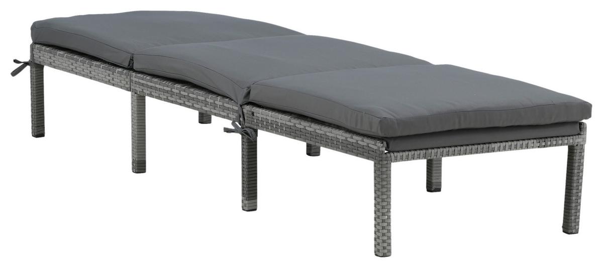 Gartenliege Bilbao ca. 59x84x198 cm Grau - Grau, KONVENTIONELL, Kunststoff/Textil (59/84/198cm) - Gardenson