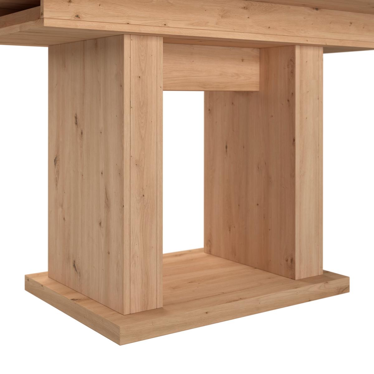 Masă extensibilă Patrik - culoare lemn stejar, Konventionell, material pe bază de lemn (150 (190)/76/90cm)